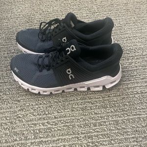 black on running shoes